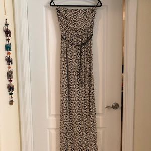 Strapless Tribal Maxi Dress